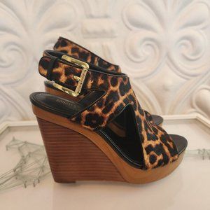 Michael Kors Real Hair Cow Fur (Dyed) Wedges. NWOT. Size 5.5